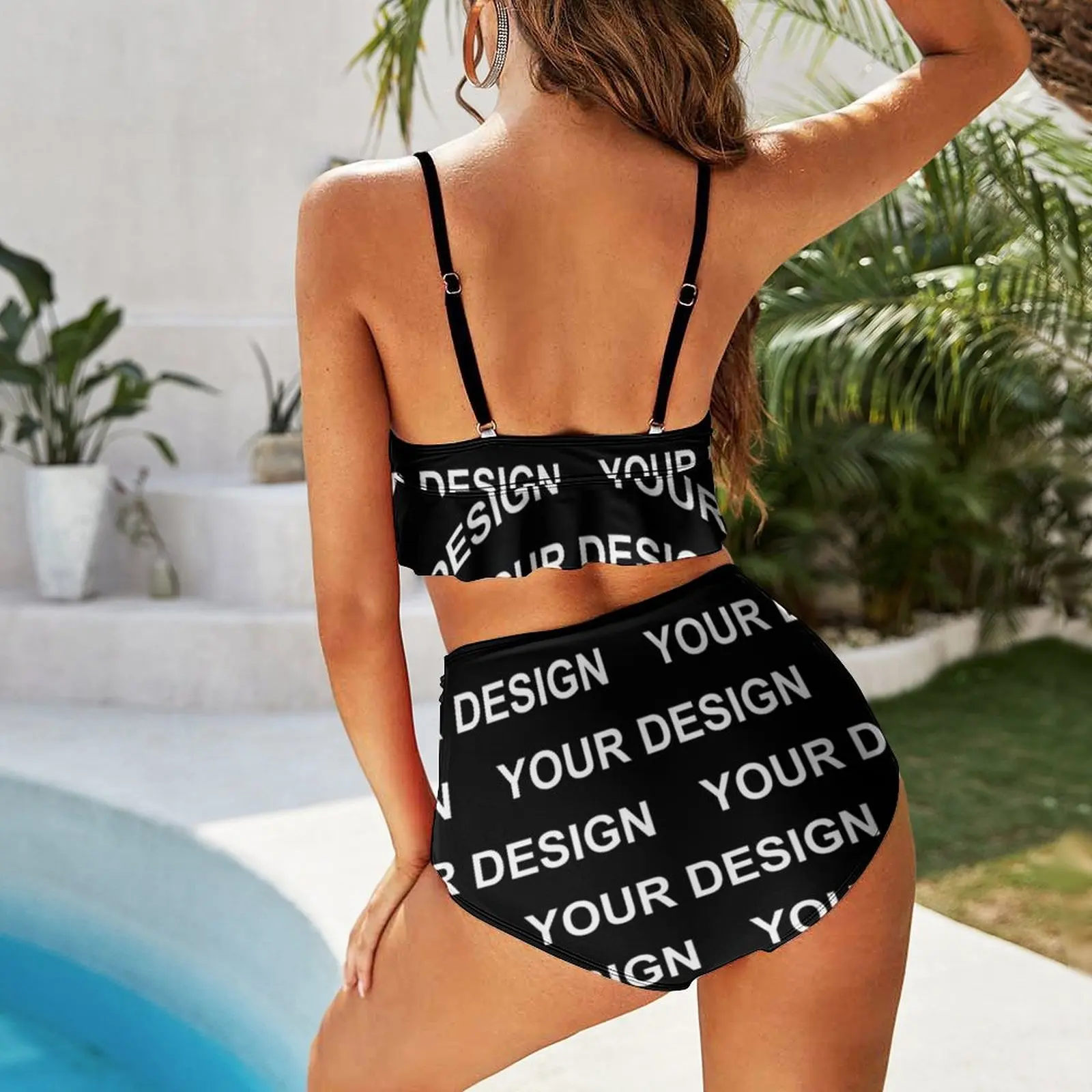 Design personalizzato Set bikini Immagine su misura Costume da bagno bikini Costumi da bagno sexy a vita alta Stampa rave Bikini femminili Costumi