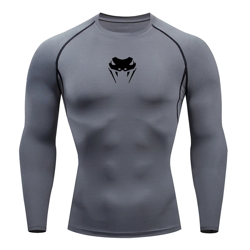 Heren Compressie Sport T-Shirt Korte Mouw Panty Met Lange Mouwen, Sneldrogende, Ademende Boksjujitsu Camping Mma Rashguard