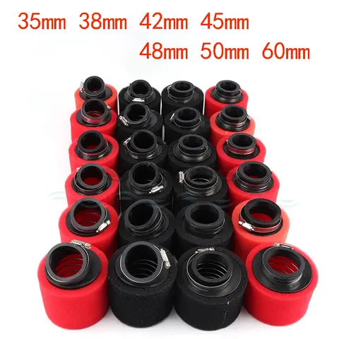 35mm 38mm 42mm 45mm 48mm 50mm 60MM Elbow Neck Foam Air Filter Sponge Cleaner Scooter Dirt Bike Motorcycle RED Kayo BSE