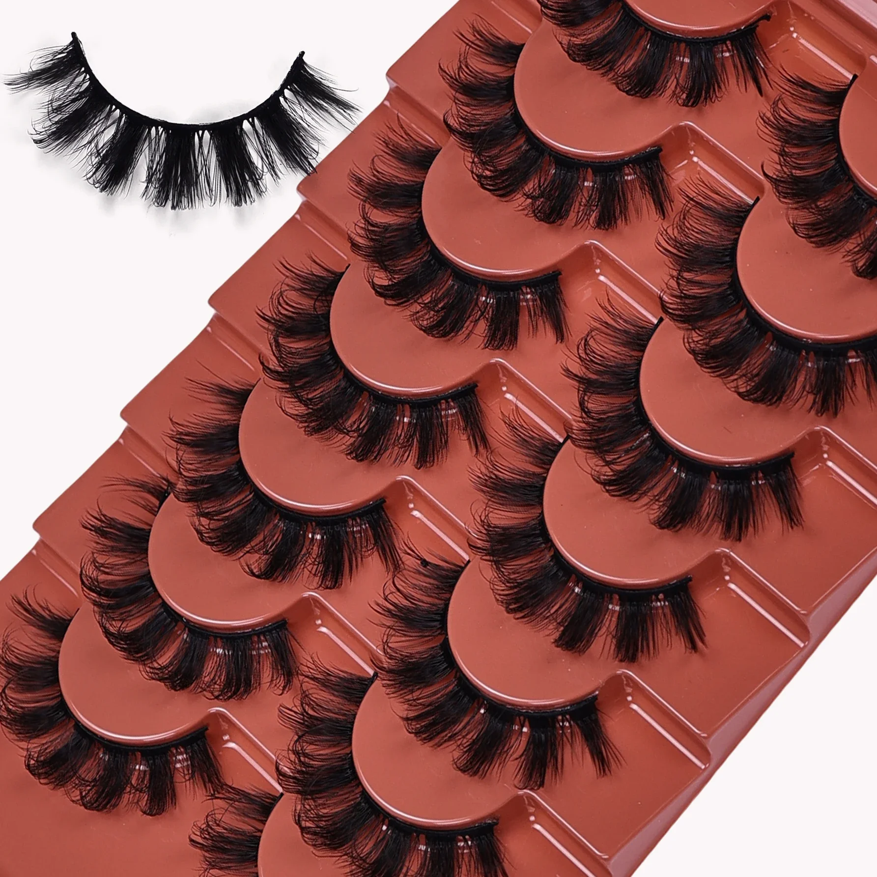 21쌍/35쌍 푹신한 가짜 속눈썹 얇은 가짜 속눈썹 두꺼운 볼륨 가짜 속눈썹 곱슬 가짜 속눈썹