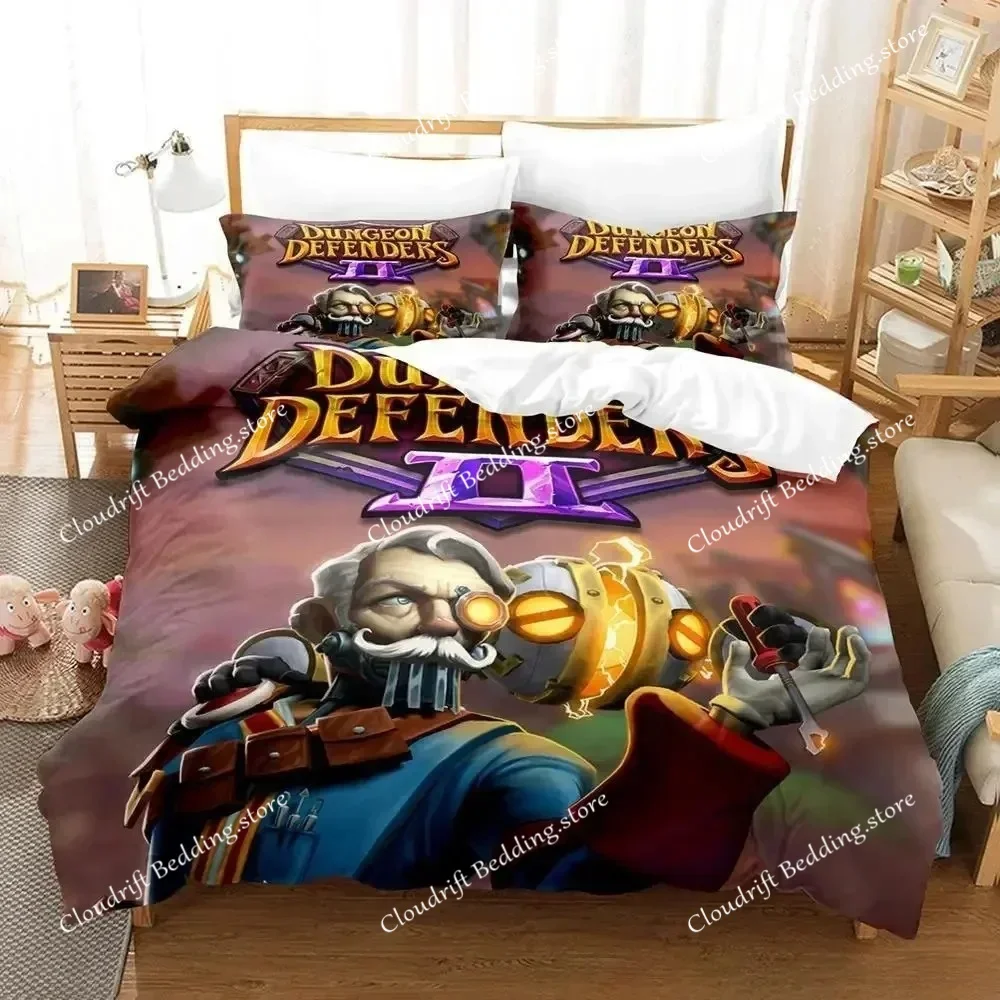 

Game Dungeon Defenders Bedding Set Cartoon Anime Adult Kid Bedroom Duvet cover Sets 3D Print anime home textile