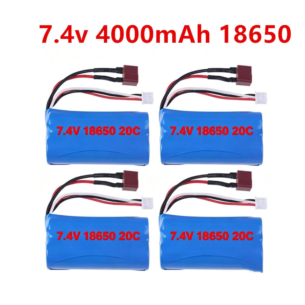 7.4V 4000mAh 18650 Li-ion Battery for Wltoys 144001 124017 124019 A959-B A969-B A979-B K929-B 12428 12423 10428 Q39 RC Battery