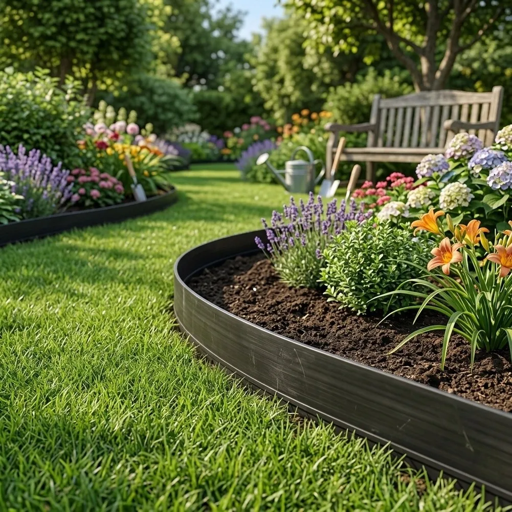 Flexible Lawn Edging Border Garden Plastic Edging Lawn Border Effective Separation Elastic Design Seamless Design Garden Pathway