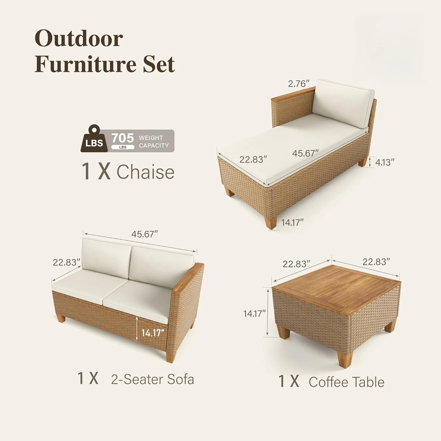 3-Piece Yellow Rattan Wicker Patio Set, Small Outdoor Sectional Conversation Set with Sofa, Customized
