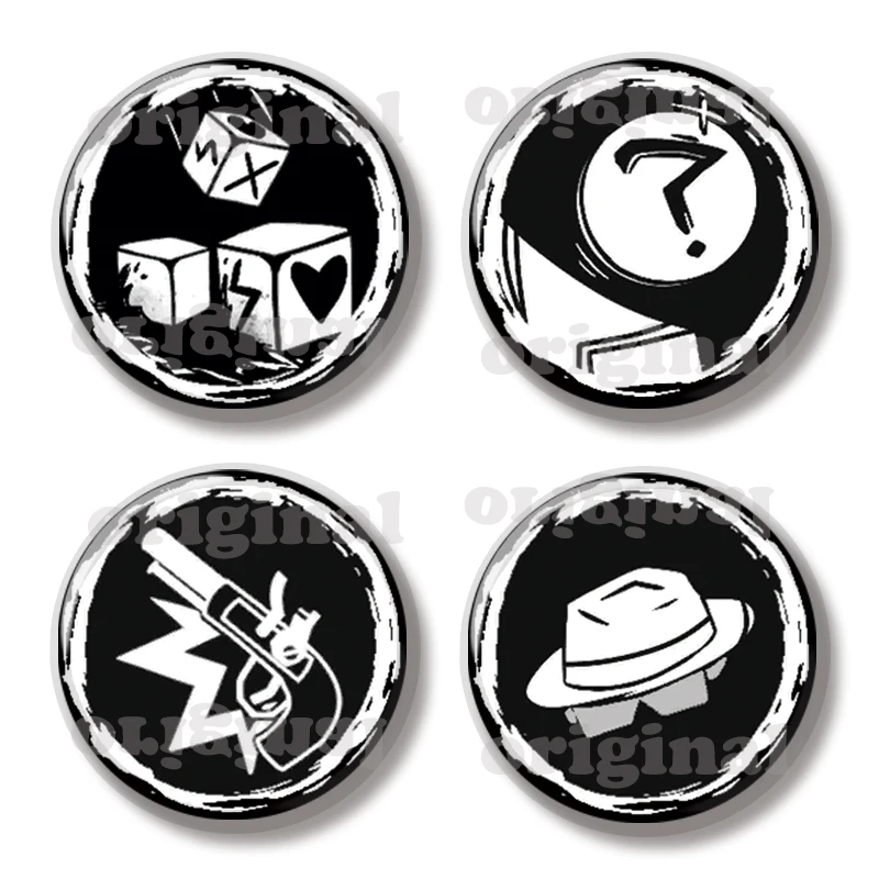 44MM Chance Skills REROLL COIN FLIP ONE SHOT Ability Pin Soft Button Pin Jewelry Creative Badge Cartoon Brooch Lapel Pin Decorat