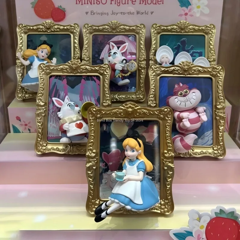 

MINISO Disney Alice Art Museum Series Blind Box Anime Figure Model Ornament Mystery Box Toys Room Desktop Birthday Gifts