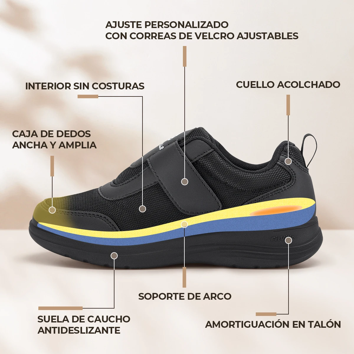 FitVille Dames Diabetische Sch - Women'S Shoes With Arch Support recensie en prijs