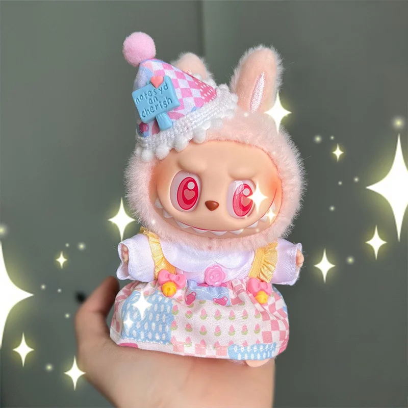 50% Off For 17cm Labubu Mini Doll Clothes Outfit Hat Clothes Shoes Fashion Clothing Set Cultivate Sitting Party Game Toys
