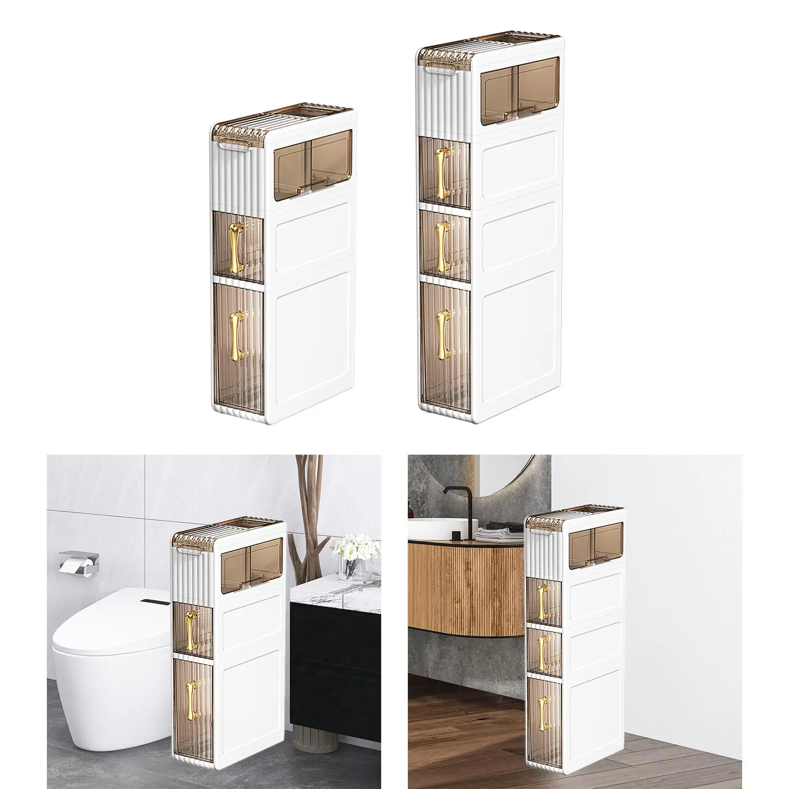 Bathroom Floor Storage Cabinet Narrow Freestanding Paper Holder Storage Organizer for Home Apartment Bathroom Laundry Room Dorm