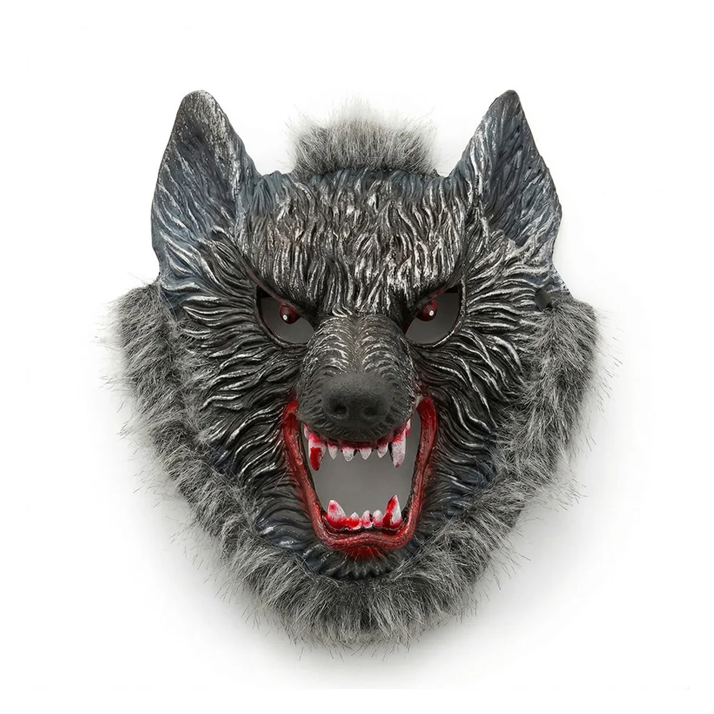 Horror Animal Werewolf Mask Cosplay Furry Half Face Wolf Pu Masks Halloween Carnival Dress Up Party Costume Props Gifts