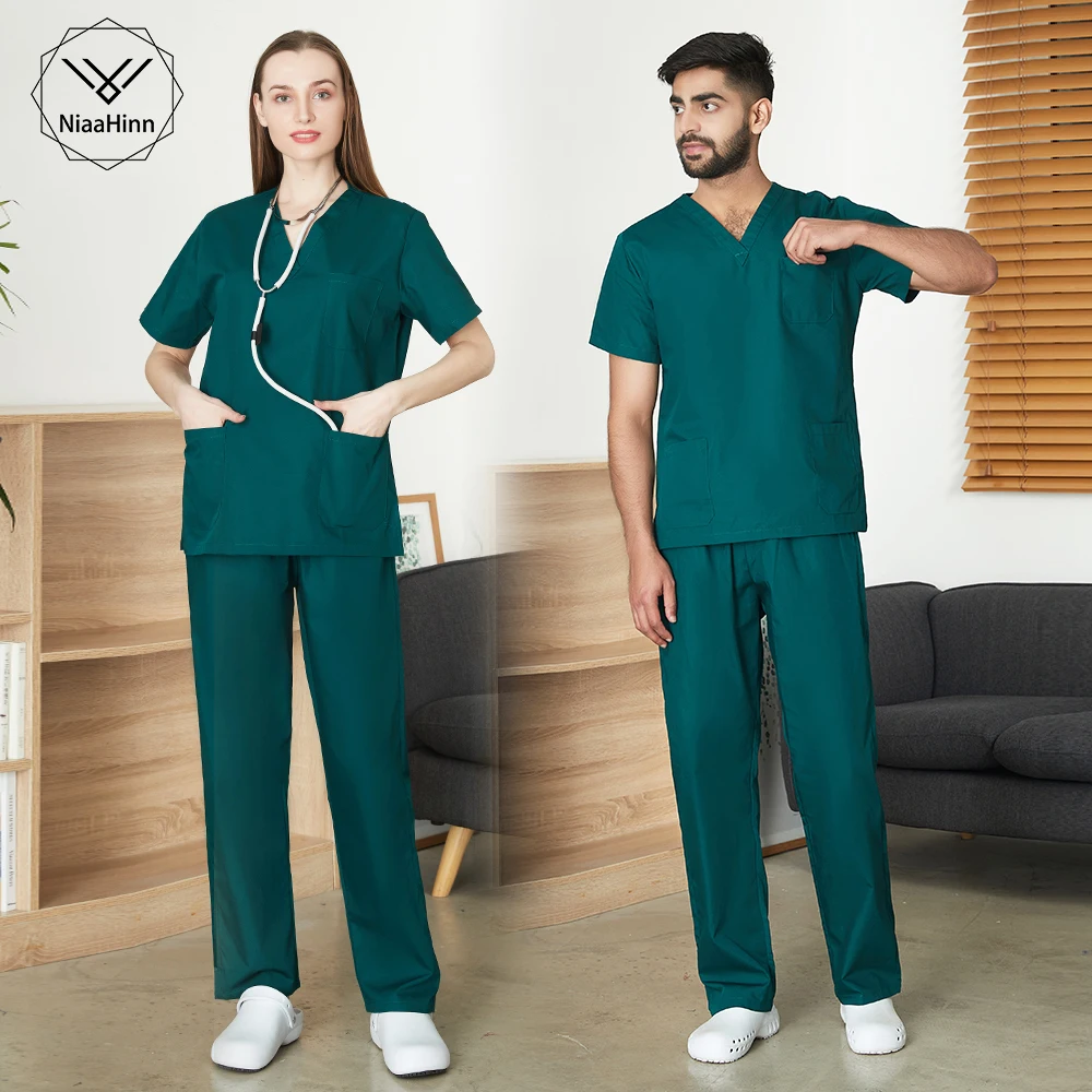 Grün Krankenhaus Op-kittel Klinische Klinik Pflege Medizinische Zahlung Spa Labor Medizinische Student Arbeit Experimentelle Uniform Scrub Set