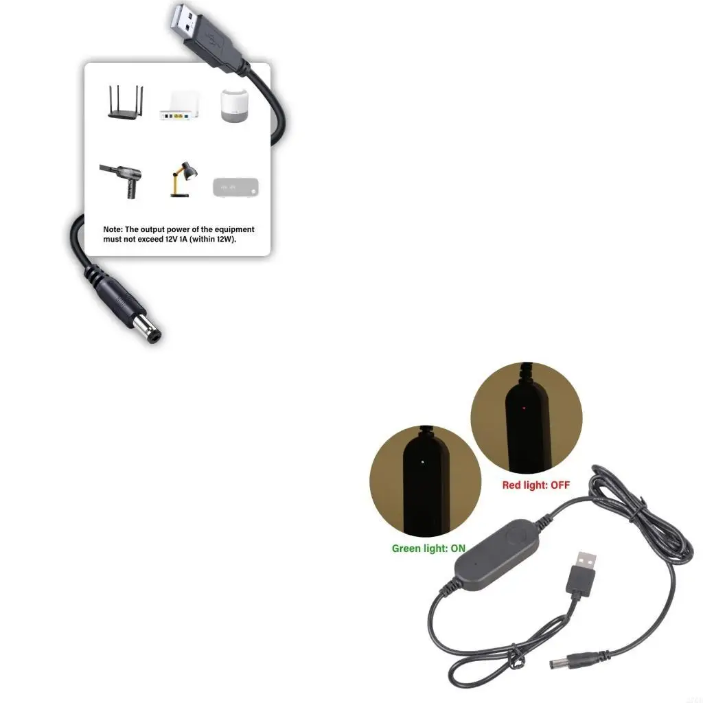 5V to 12V Step up Cable with on off Switches 5.5x2.1mm Plug for Lighting System