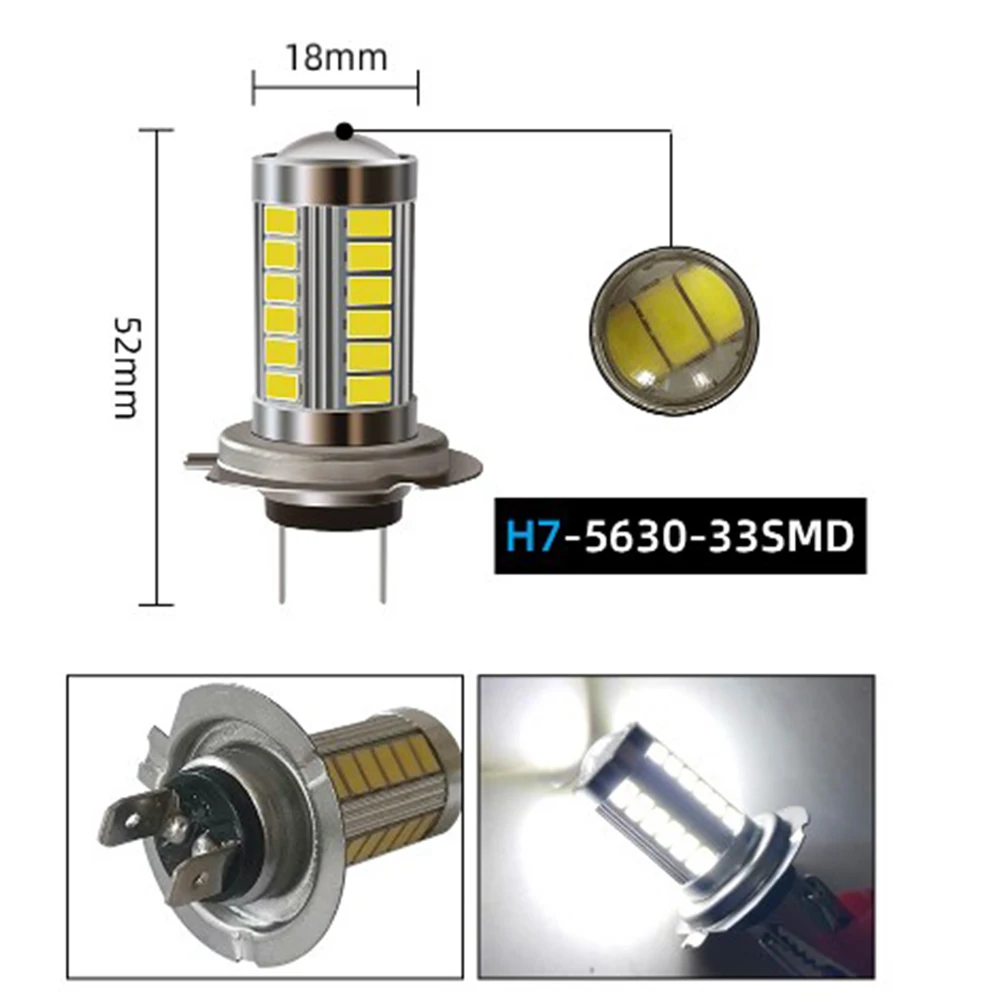 2pcs Car LED Lamp Motorcycle LED Headlight Car LED Fog Light 33SMD H1/H3/ H4/H7 Super-Bright Driving Lamp Bulbs