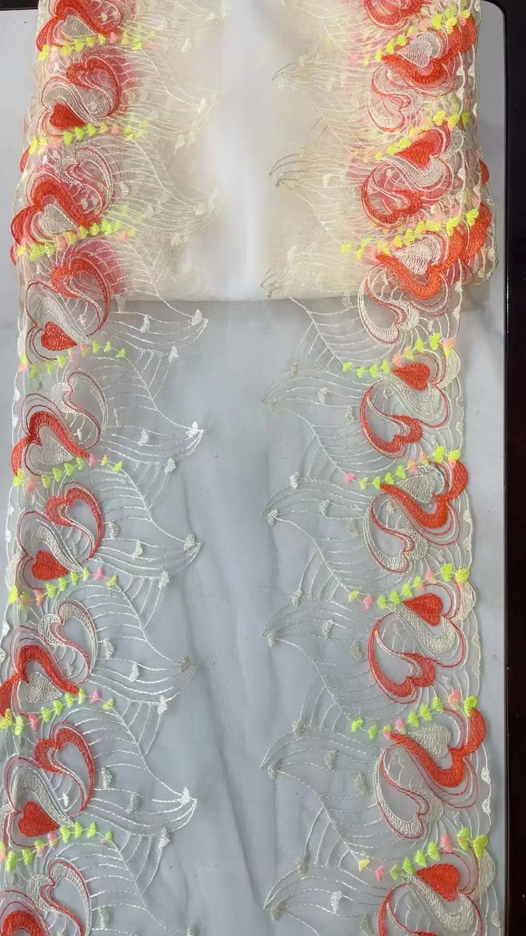 

20Yards Colourful Heart White Mesh Embroidery Bilateral Lace Trim Fabric Garment Bra Underwear Lingerie Sewing Trimmings Sleeve