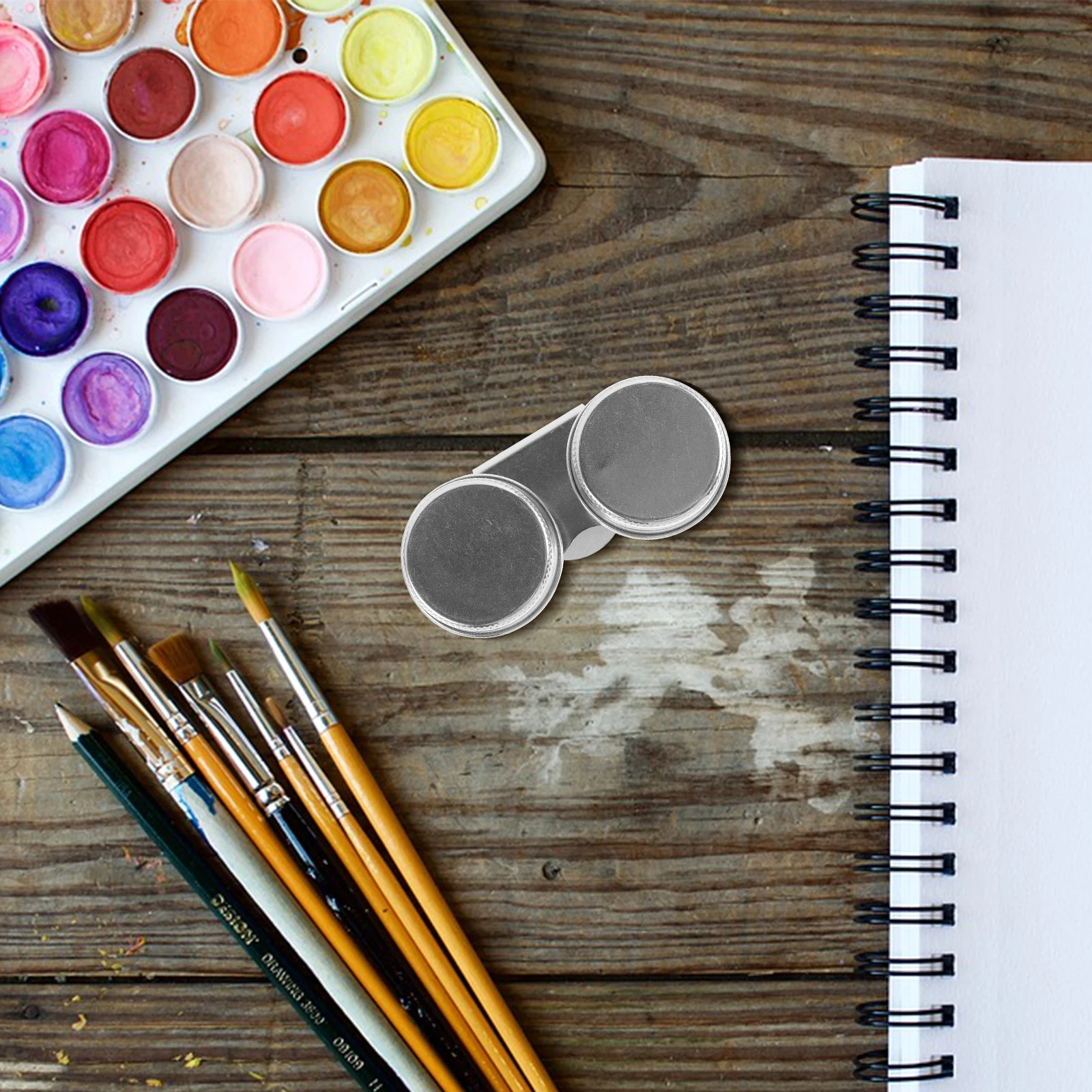 

Double Stainless Steel Oil Palette Cup with Lid Portable Painting Cleaning Container for Artists Professional Drawing Supplies