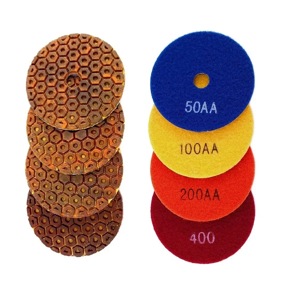 1pc 4 Inch Polishing Pads 50# 100# 200# 400# Abrasive Tools For Concrete Floor Marble Granite Artificial Stone Polishing