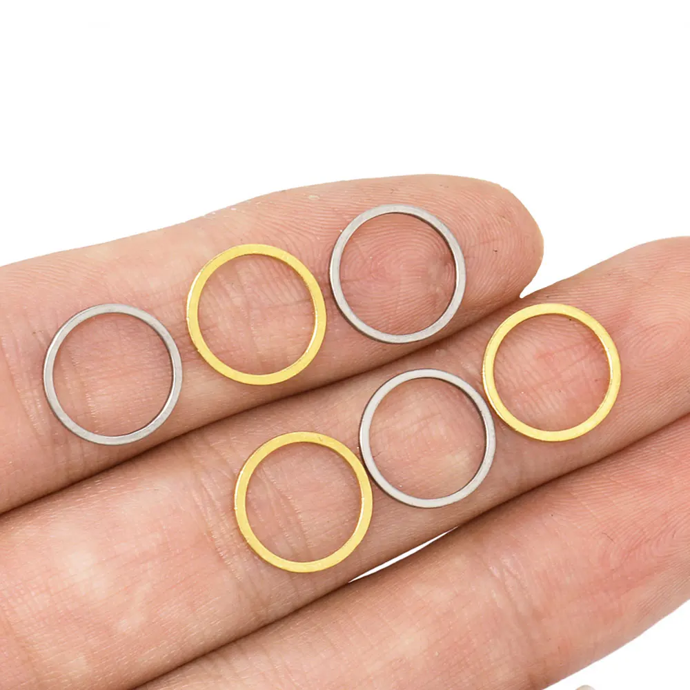 20Pcs Stainless Steel Small Flat Round Charms Pendant Gold Color 12MM for DIY Jewelry Making Bracelet Spacer Charms Pendant