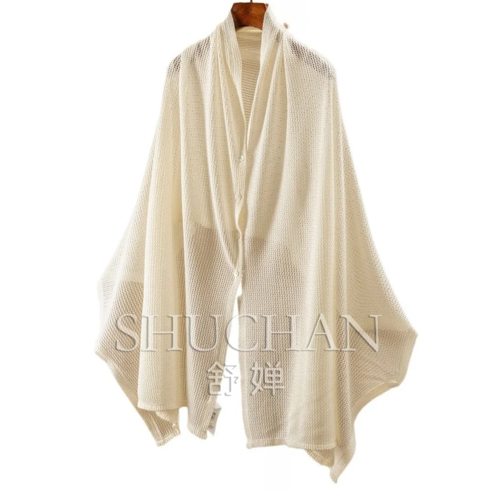 SHUCHAN Elegant Shape, High-end Silk Cashmere Hollow Cloak, Scarf, Shawl Women's 39W2