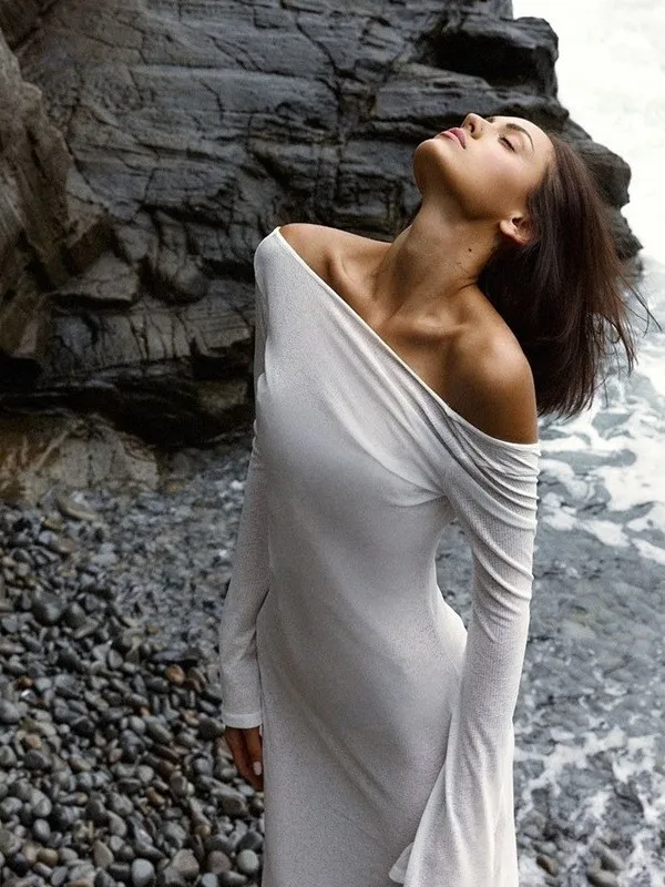 

Slim Fit Long Dr Versatile Color Dry mid Waist Step Skirt Long Sve Thi Material Winter Ci Walk Women's Dr