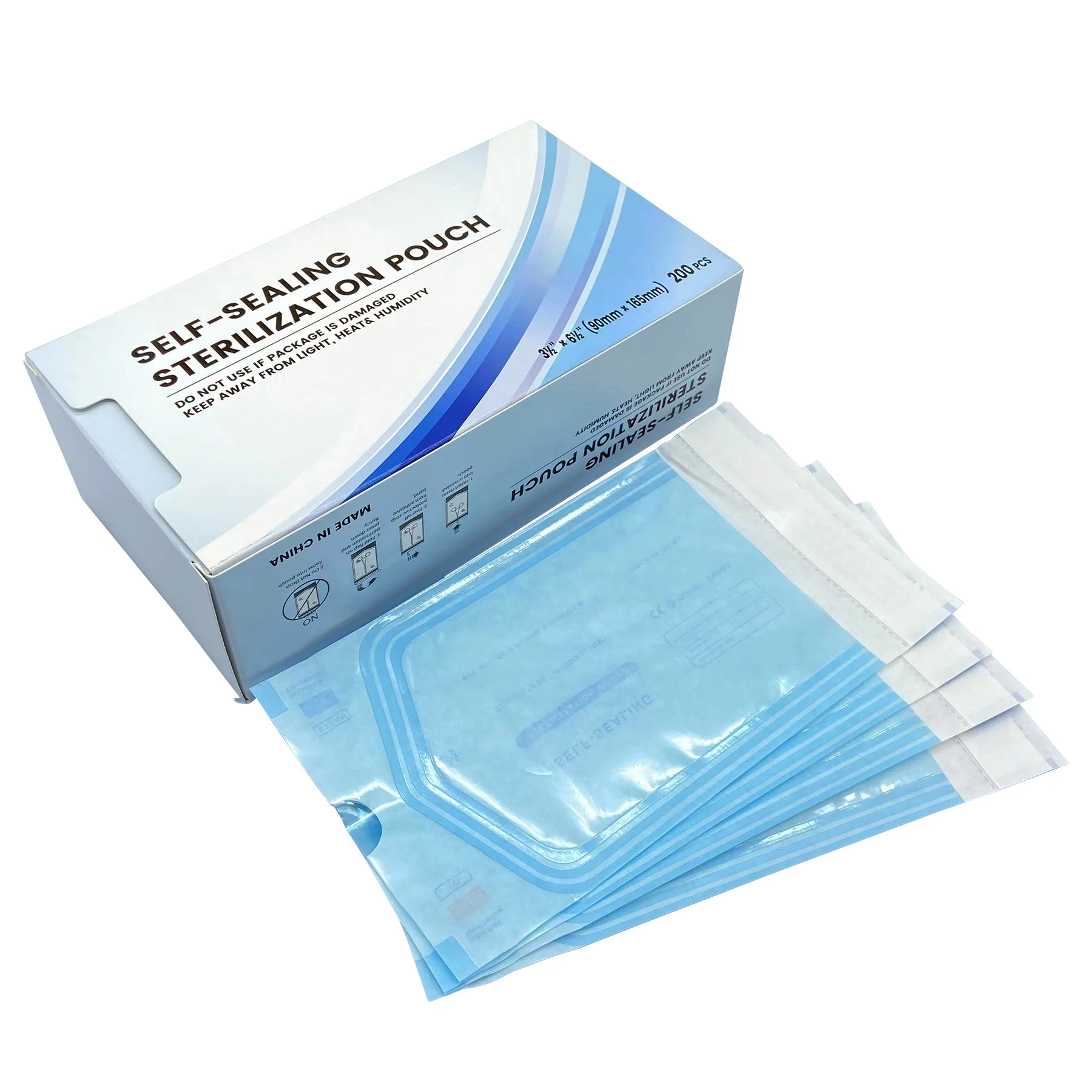 200pcs/Box Dental Self-sealing Sterilization Pouches Bags Medical-grade Disposable Tattoo Dental Nail Art Accessories