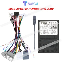 Android Car Radio Canbus Box Decoder Wiring For HONDA CIVIC 2012/ CRV 2012-2016 16pin Harness Adapter Power Cable