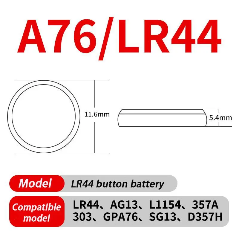 20-100PS/lot Panasonic LR44 A76 LR 44 AG13 LR1154 SR1154 SR44 SR44SW SR44W GP76 1.5V Alkaline Batteries For Calculator Toy Watch