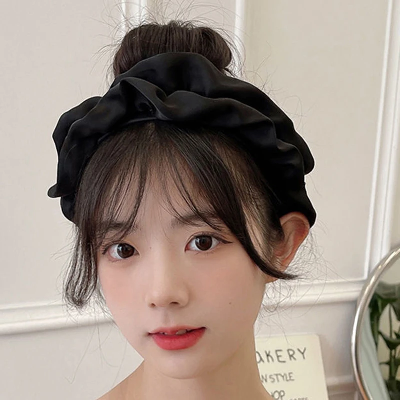 Fashion Wide Hair Bands For Women Headdress Solid Color Cloth Headband Girls Hairband Pleated Hair Hoop Female Hair Accessories