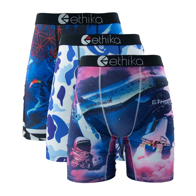 ETHIKA 3Pcs Men Sexy Underwear Boxers Breathable Man Underpants Plus Size S-3XL Mens Trunks Men's Panties Lingeries Boxer Briefs image 6