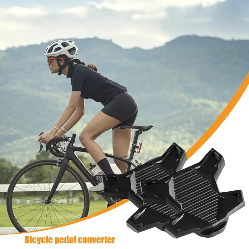 Bicycle Pedals Adapter Non-Slip Nylon Pedal Adapter Lightweight Bike Accessory Black Pedal Converter For Outdoor Travel Daily