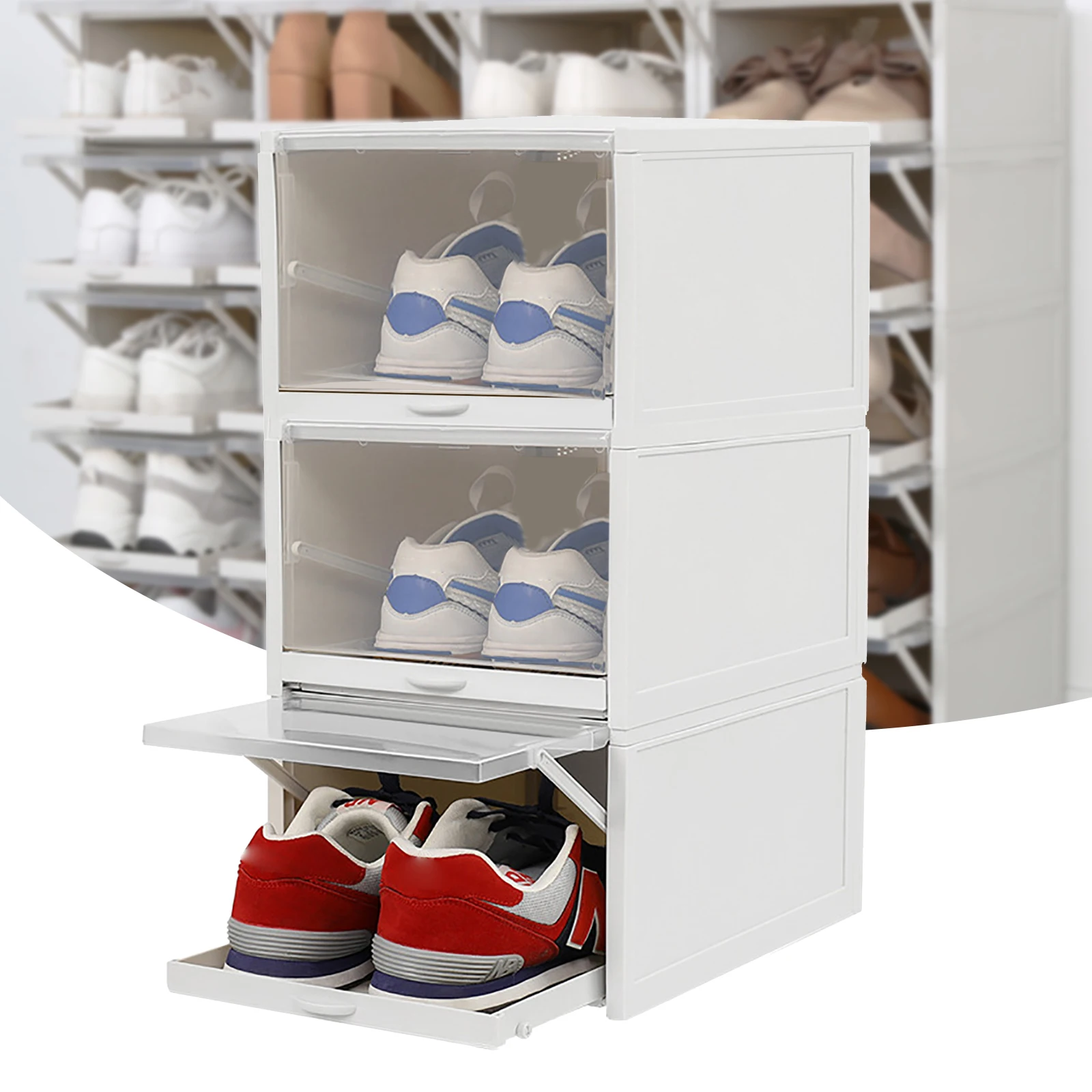 

Drawer-style Shoe Box Suitable for Storing Shoes in Flats, Dormitories, Offices, Living Rooms, Bedrooms, Shoe Shops