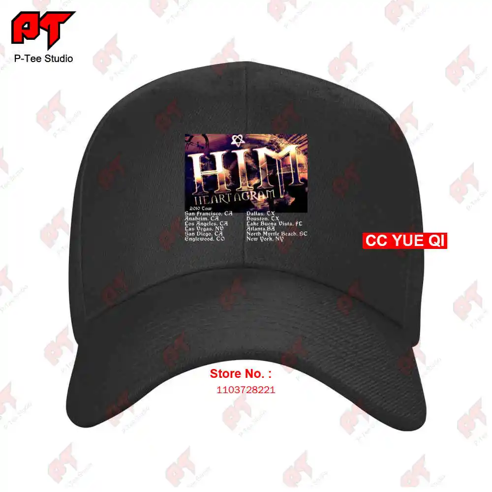 His Infernal Majesty Him Heartagram Adult 2010 Tour Ville Valo Baseball Caps Truck Cap MX1I