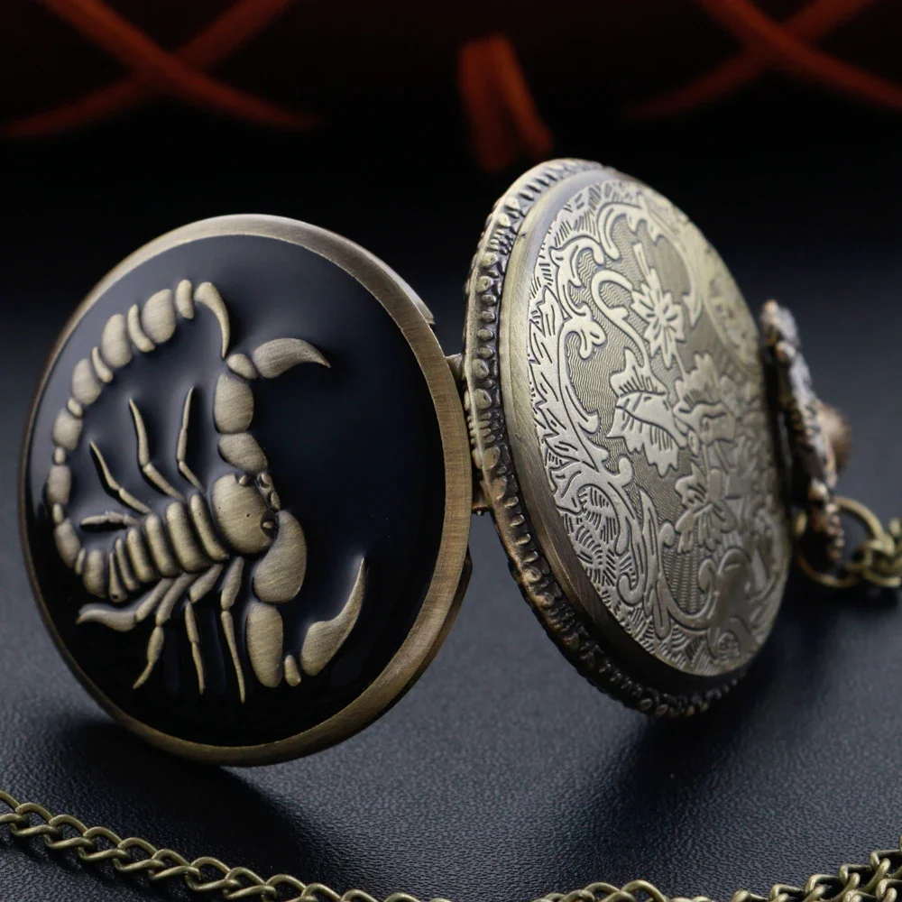 Винтажное ожерелье, часы, террор, яд, ошибка, скорпион, кварцевые карманные часы, мужские и женские подарочные аксессуары, ретро-часы Relogios