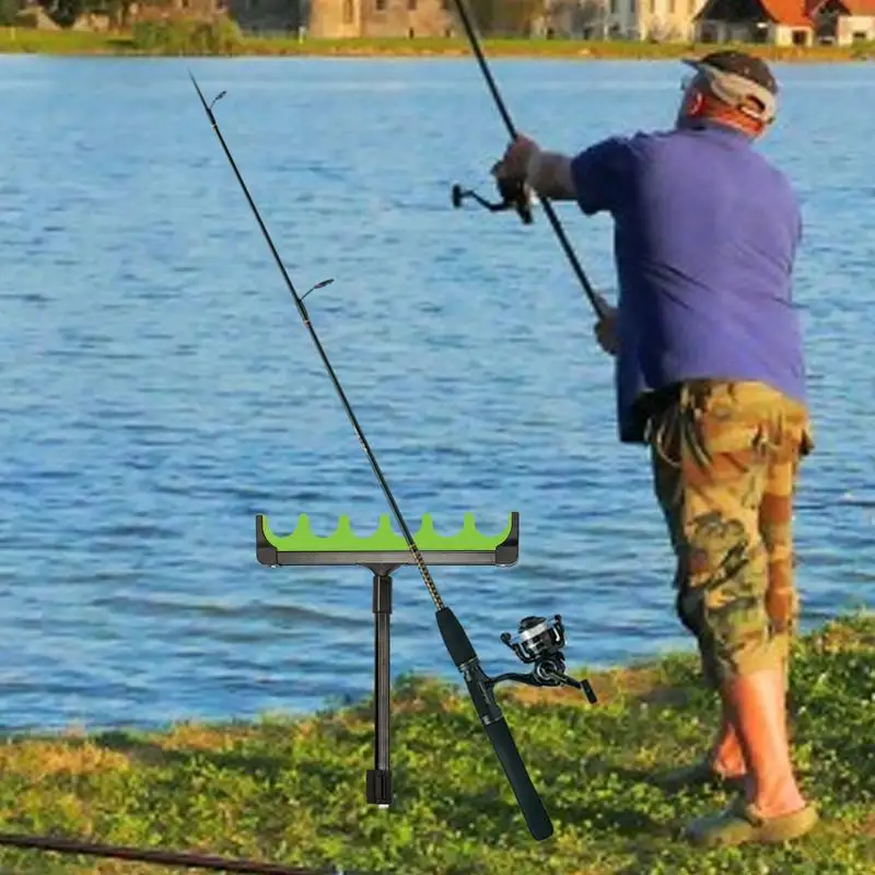 

Fishing Rod Holder For Bank Fishing 2-Section Adjustable Fish Pole Holder For Beach Beach Fishing Equipment Fishing Pole Bracket