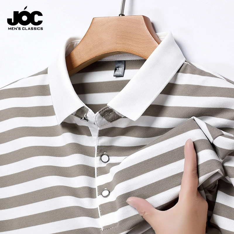 

2024 Men's New Striped Cotton Business Casual Short sleeved POLO Shirt Fashion Short sleeved Comfortable and Breathable Top