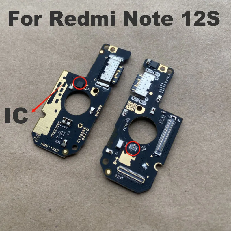 For Xiaomi Redmi Note 12S USB Charging Port Mic Microphone Dock Connector Board Flex Cable With IC Repair Parts Global