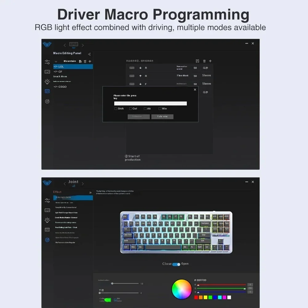 Imagem -06 - Pro Teclado Mecânico Gaming 2.4g com Fio Bluetooth 5.0 Tri Mode Estrutura de Junta 87 Key Hotswap Rgb Pbt Trabalho Aula-f87