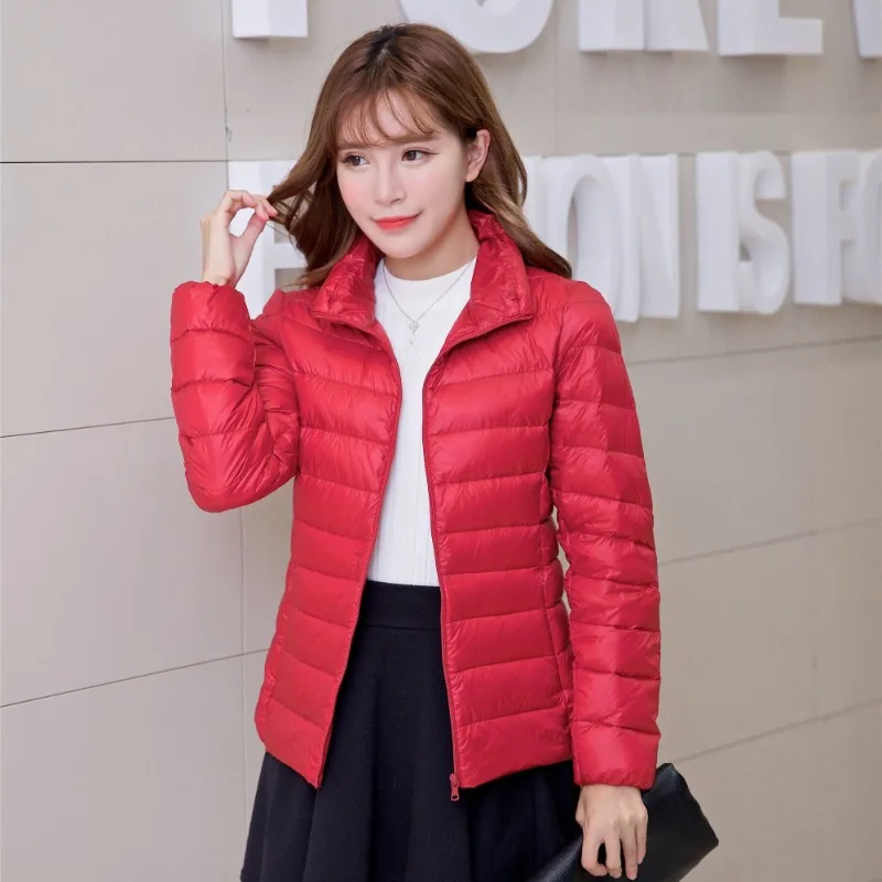 Plus Size Women Stand Collar Puffer Jackets 2024 New Arrivals Spring Autumn Female Ultra Lightweight Packable Down Coats