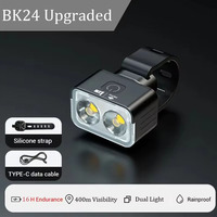 Bicycle Front & Rear Light Set Rechargeable LED Headlight Taillight Portable Floodlight for Mountain Road Biking Night Riding