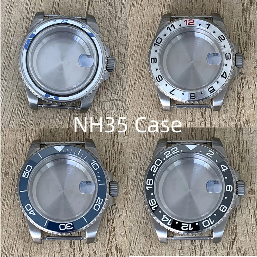 

40mm Sapphire Upgraded Titanium Watch Case Fits for NH34 NH35 NH36 Movement, Mirror Titanium NH35 Case Watch Modification Parts