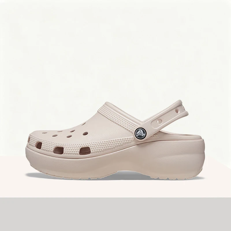 Crocs Classic Platform Clog Quartz Pink Summery Girly Versatile Comfortable Durable 4.1cm Heel Slip-On Women Clog 206750-6UR