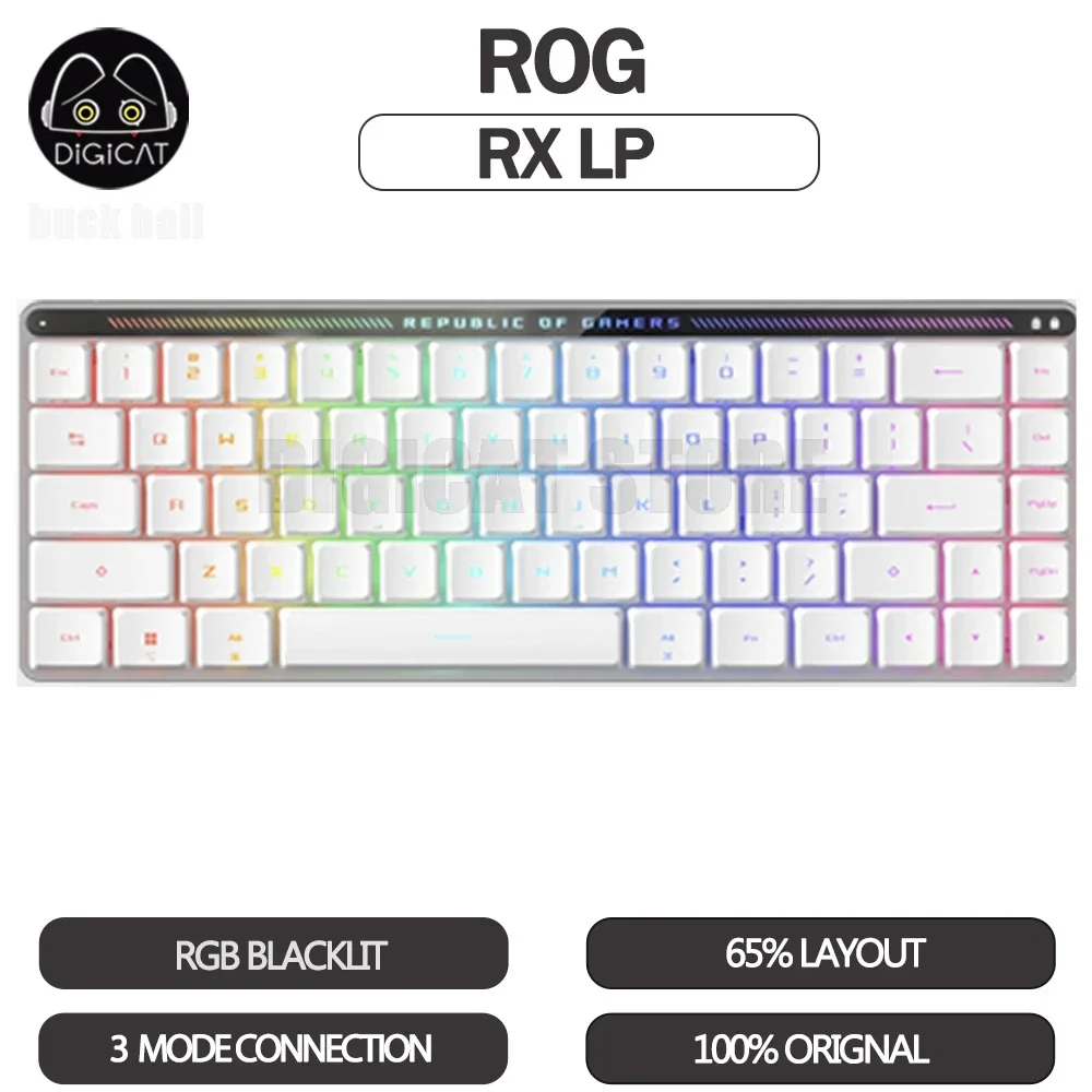 

ROG RX LP Mechanical Gamer Keyboard 3 Mode USB/2.4G/Bluetooth Wireless Keyboard 65% Layout RGB Long Endurance Keyboards Gifts