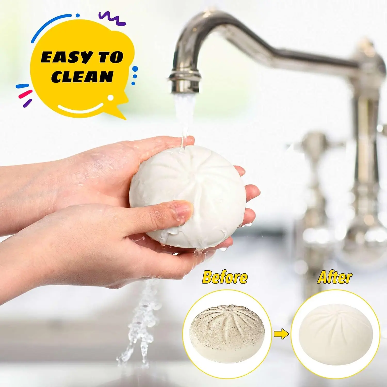 餃子型ストレスボール、フィジェット感覚玩具、スクイーズ生地ボール、ストレス解消ハンドトイ、蒸し器付きパン、伸縮性デスクトイ