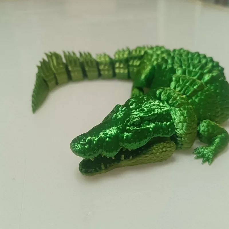 3D Printed Bionic Doll Crocodile Flexible Joint Gift for Kids with ADHD Perfect for Birthdays Home Office Decoration Accessories