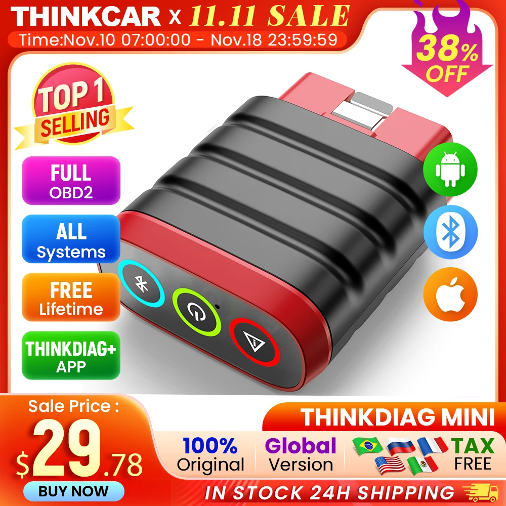 THINKCAR Thinkdiag Mini Car Diagnostic Tool Bluetooth Car Obd2 Scanner Automotive Code Reader Diagnosis Auto Full System Free