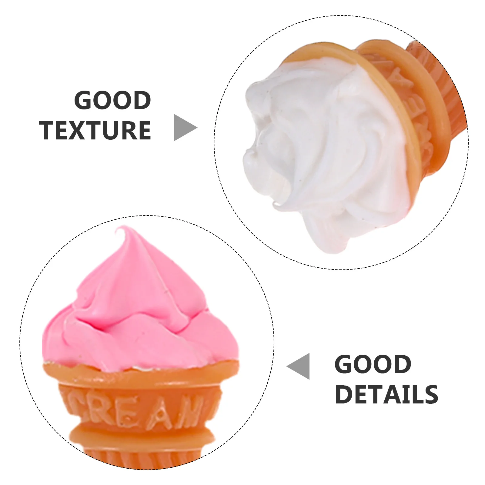 12 mini cornets de crème glacée en résine, décorations de desserts miniatures pour maison de poupée, simulation réaliste de friandises, scène à petite échelle