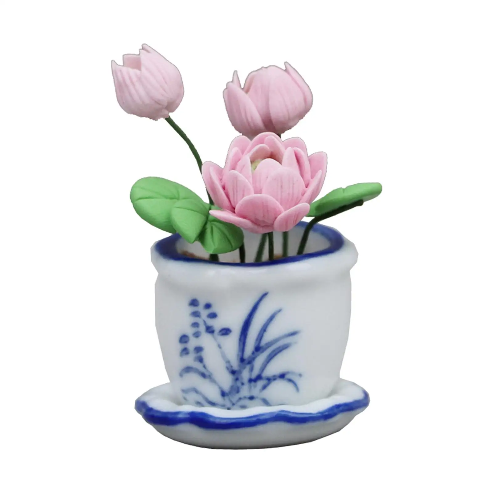 Mini Modelo De Flores Em Vaso, Jardim De Fadas, Desktop Decor, Dollhouse Acessórios