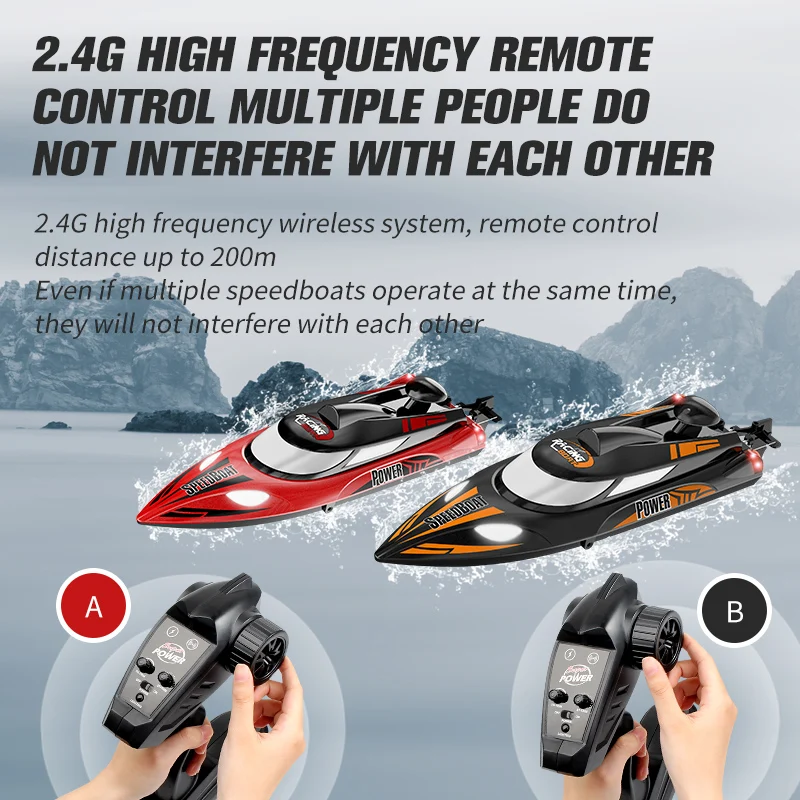 35km/h HJ810 2.4Ghz High Speed Remote Controlled Racing Boat High-Speed R/C Boat/Ship Waterproof  With Water Cooling System