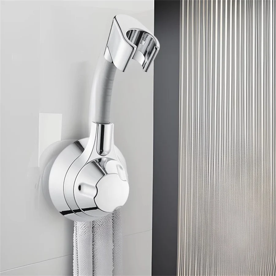 

1pc Bathroom Shower Head Bracket, Punch-free Rain Spray Head Fixer, Universal Adjustable Wall Hanging Base for Handheld Shower