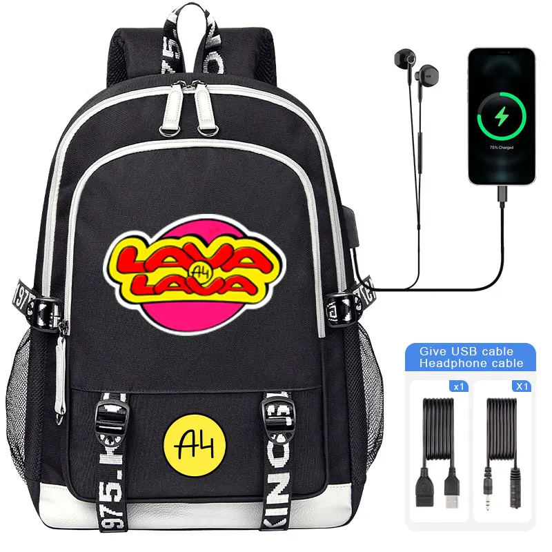 

Cartoon "LAVA LAVA" А4 Children backpack Влад a4 Бумага Boy Girl USB School Bags Men Teen Traveling Bagpack Teenagers Schoolbag