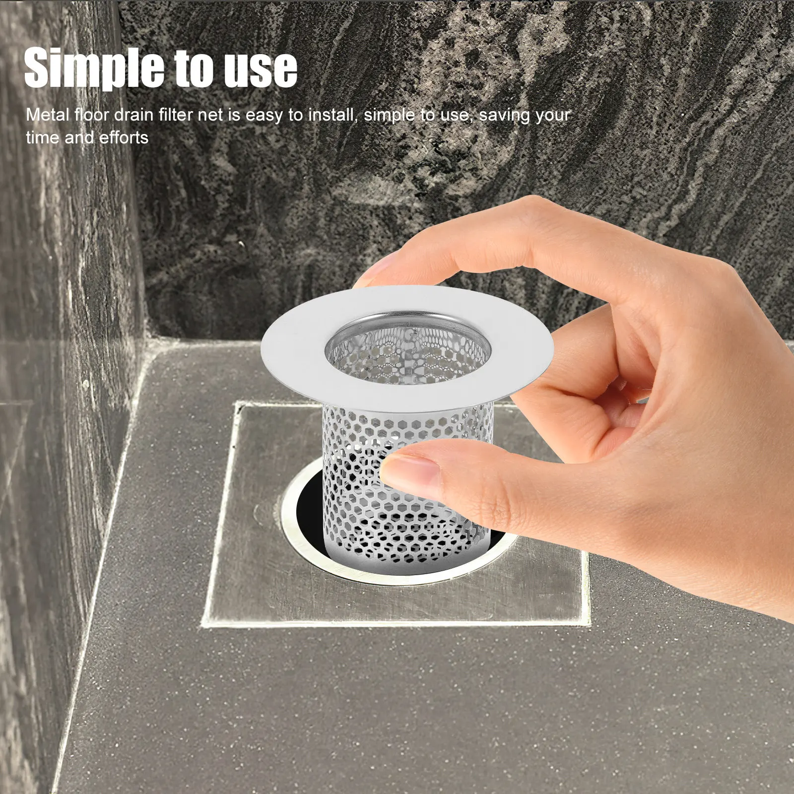 

2Pcs Stainless Steel Floor Drain Strainer Net Anti-Clog Sewer Filter Mesh Hair Catcher Bathroom Kitchen Floor Drain Cover